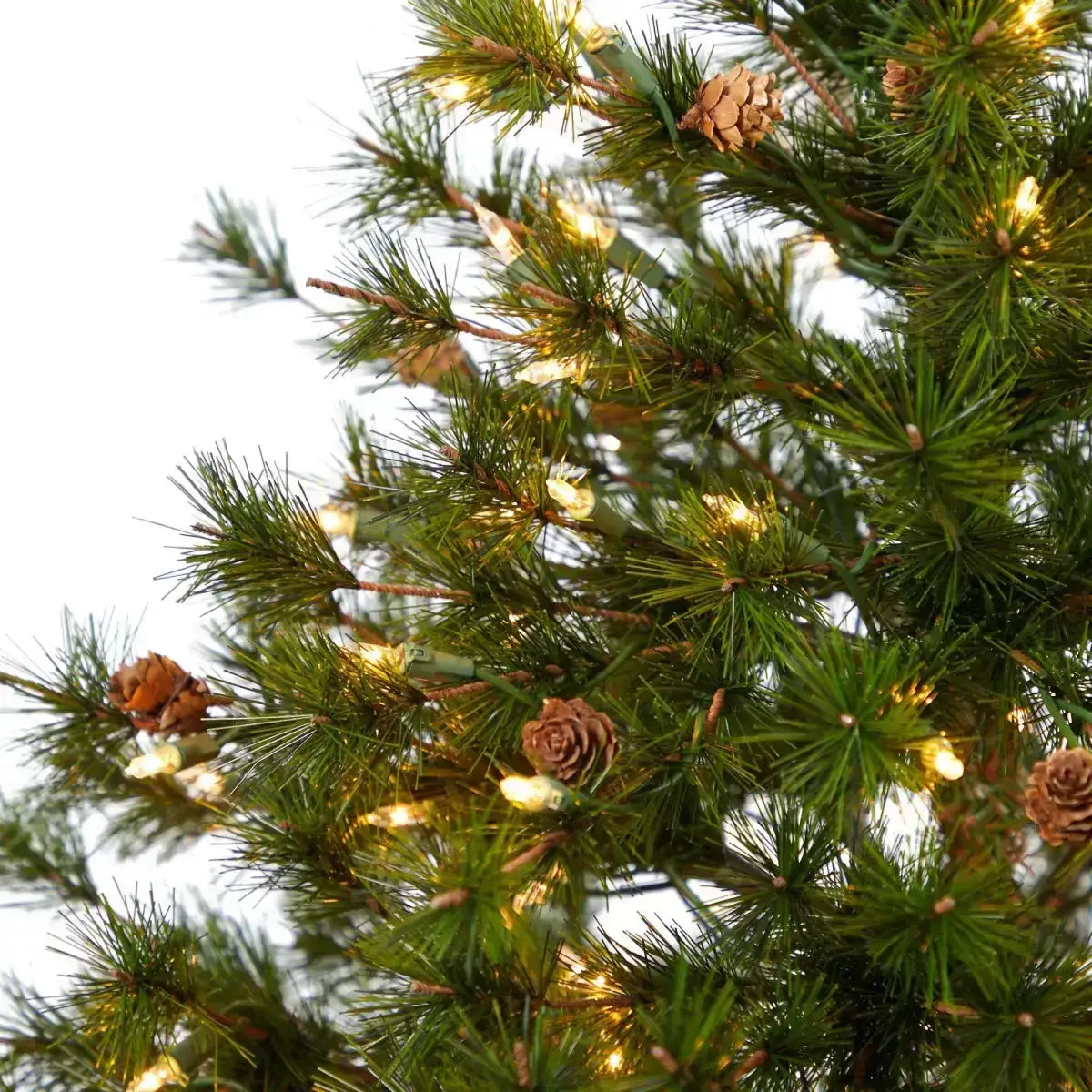 5’ Colorado Mountain Pine Artificial Christmas Tree with 250 Lights 669 Branches and Pine Cones - Green - Nearly Natural