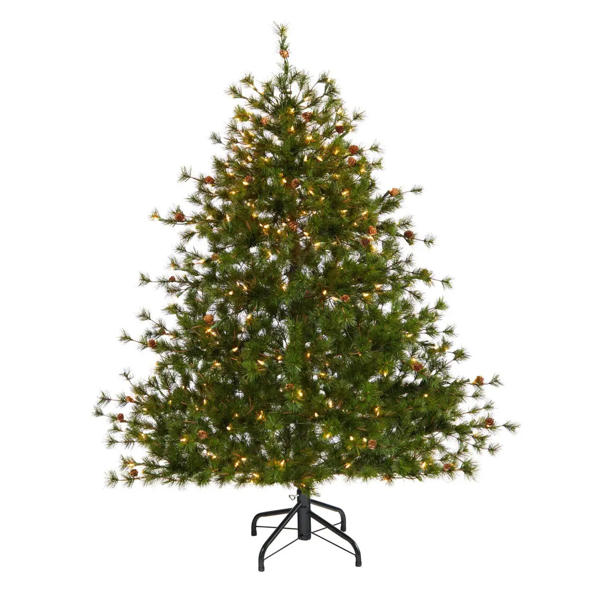 5’ Colorado Mountain Pine Artificial Christmas Tree with 250 Lights 669 Branches and Pine Cones - Green - Nearly Natural