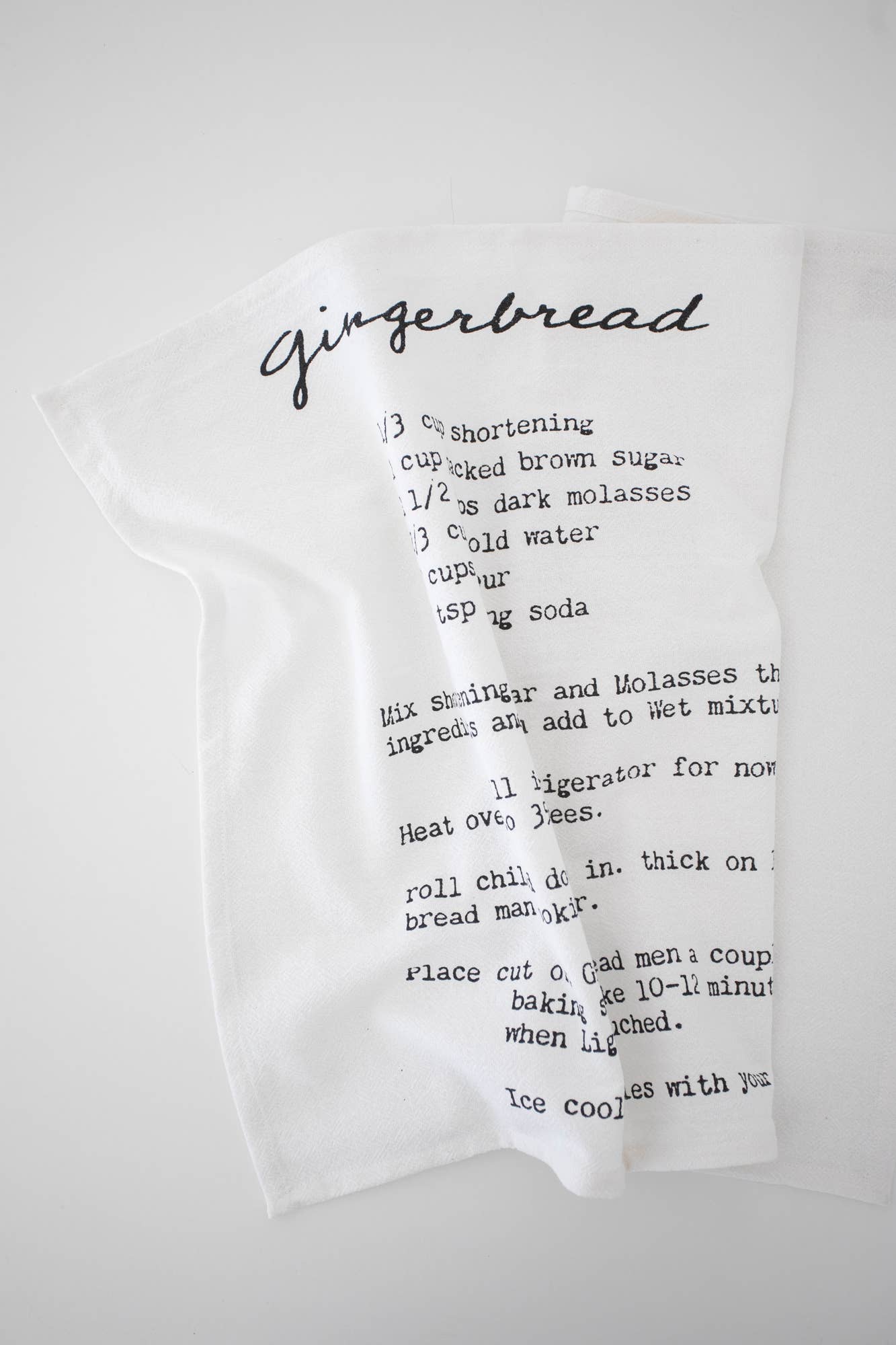 Gingerbread Family Recipe Tea Towel