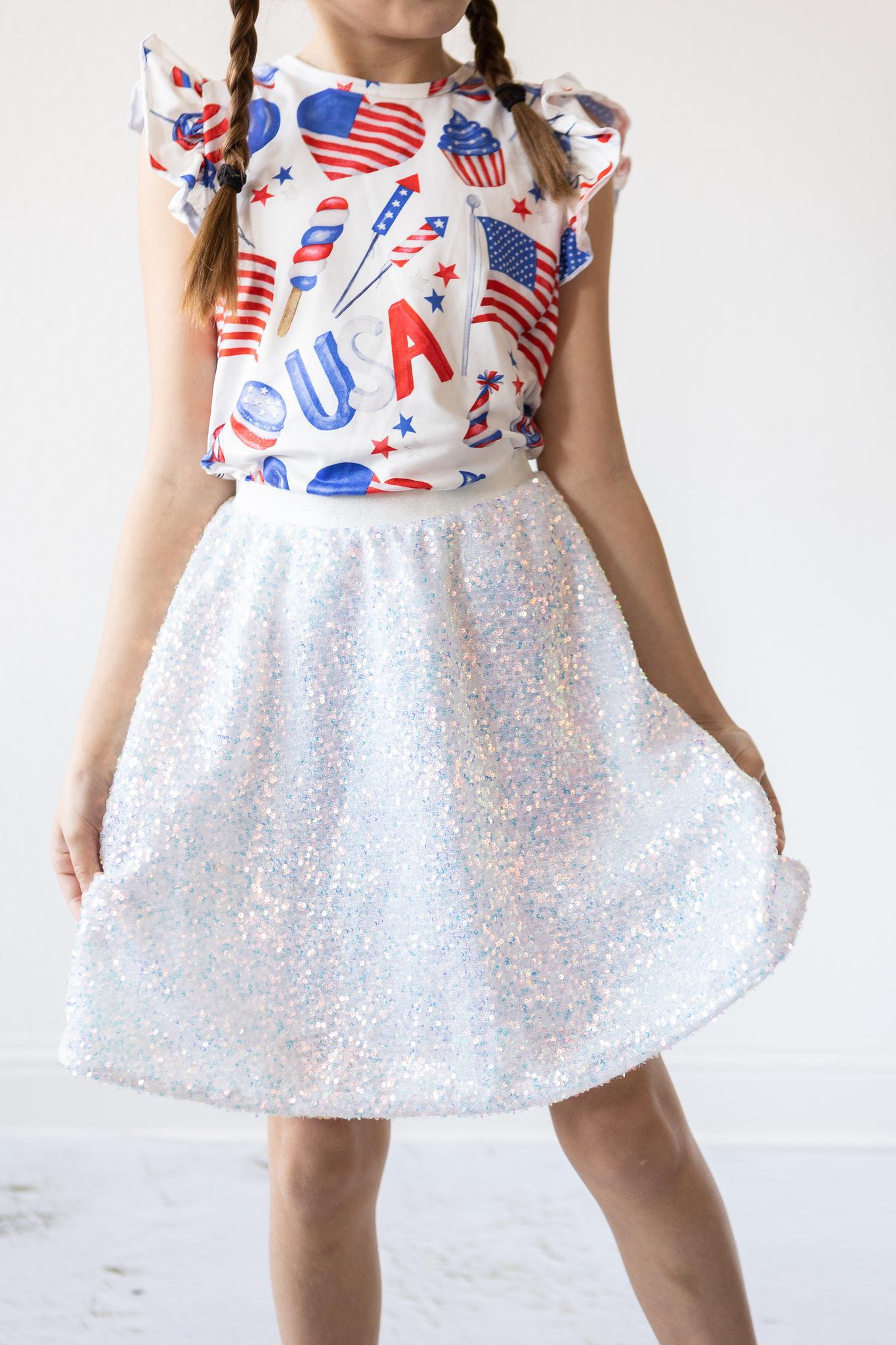 SALE Party in the USA S/S Ruffle Tee