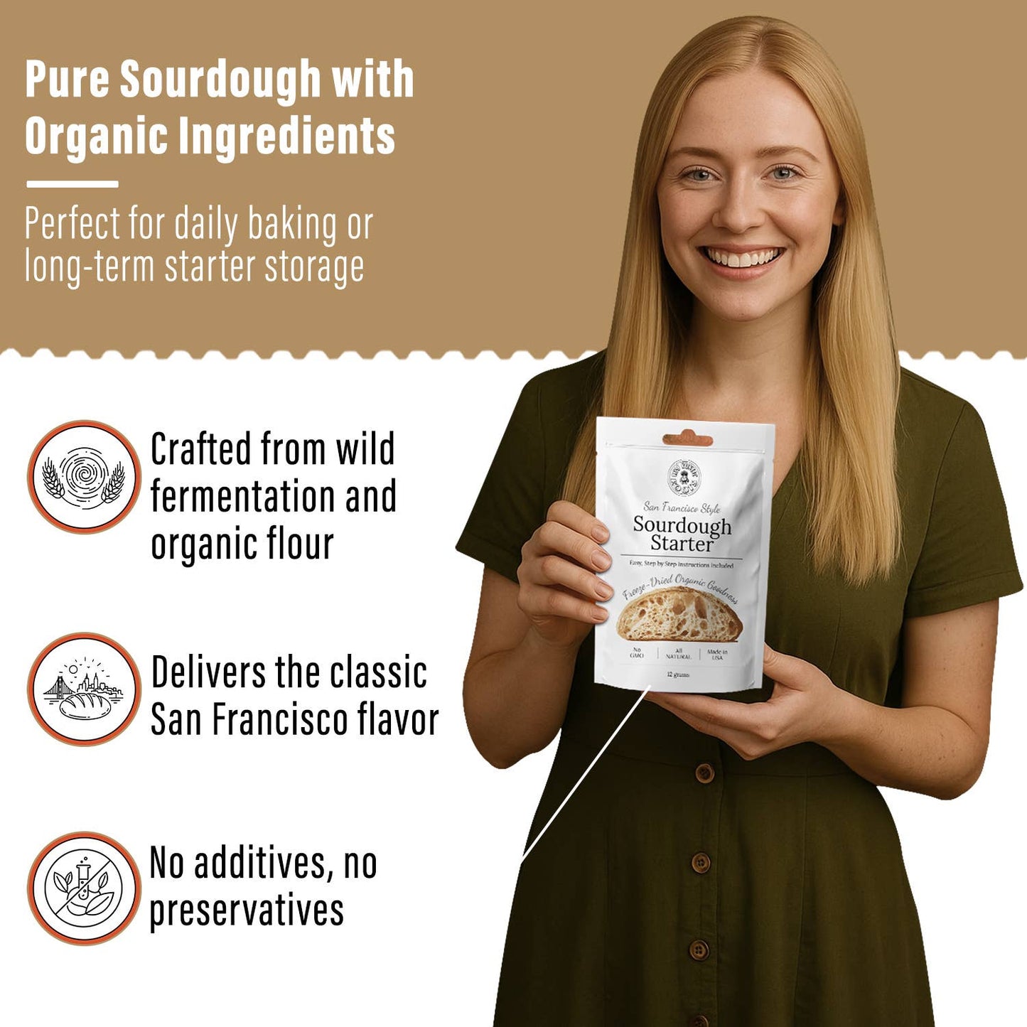 Sourdough Starter - Organic Non-GMO Freeze Dried - My Rustic Roots