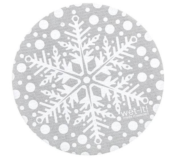 Swedish Dish Cloth - Gray Snowflake - Wet-it!