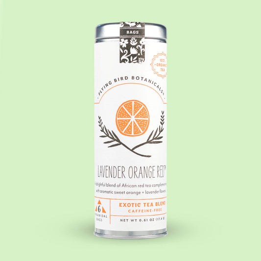 Lavender Orange Red – 6 Tea Bag Tin - Flying Bird Botanicals