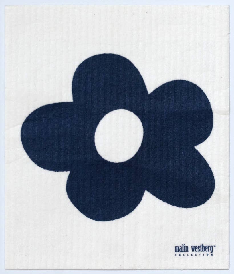 Blue Flower Swedish Dishcloth
