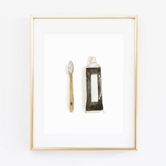 Art Print - Toothbrush and Toothpaste