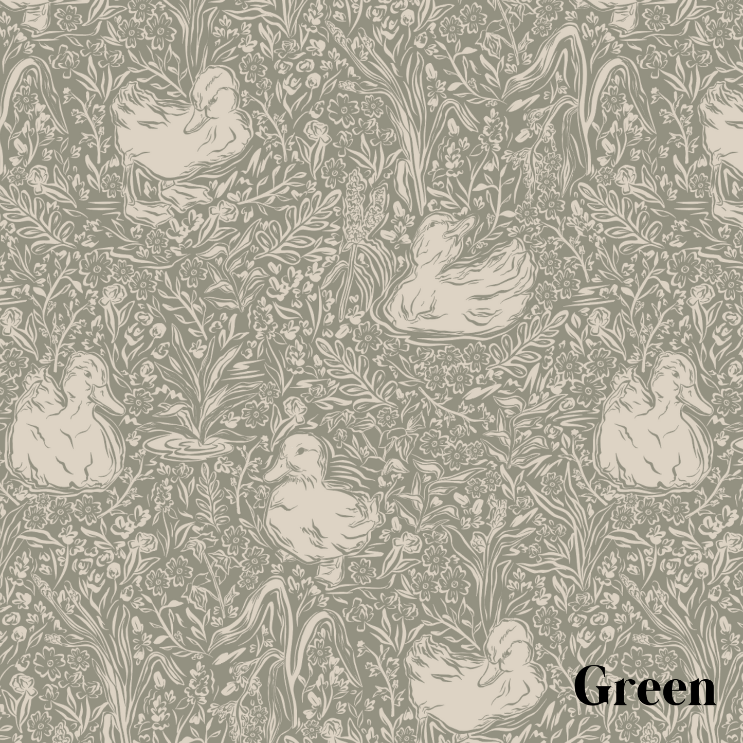 Hollingworth Wallpaper by Aubrey Fairchild - Sample 1 foot by 1 foot / Green - Loomwell Home Goods