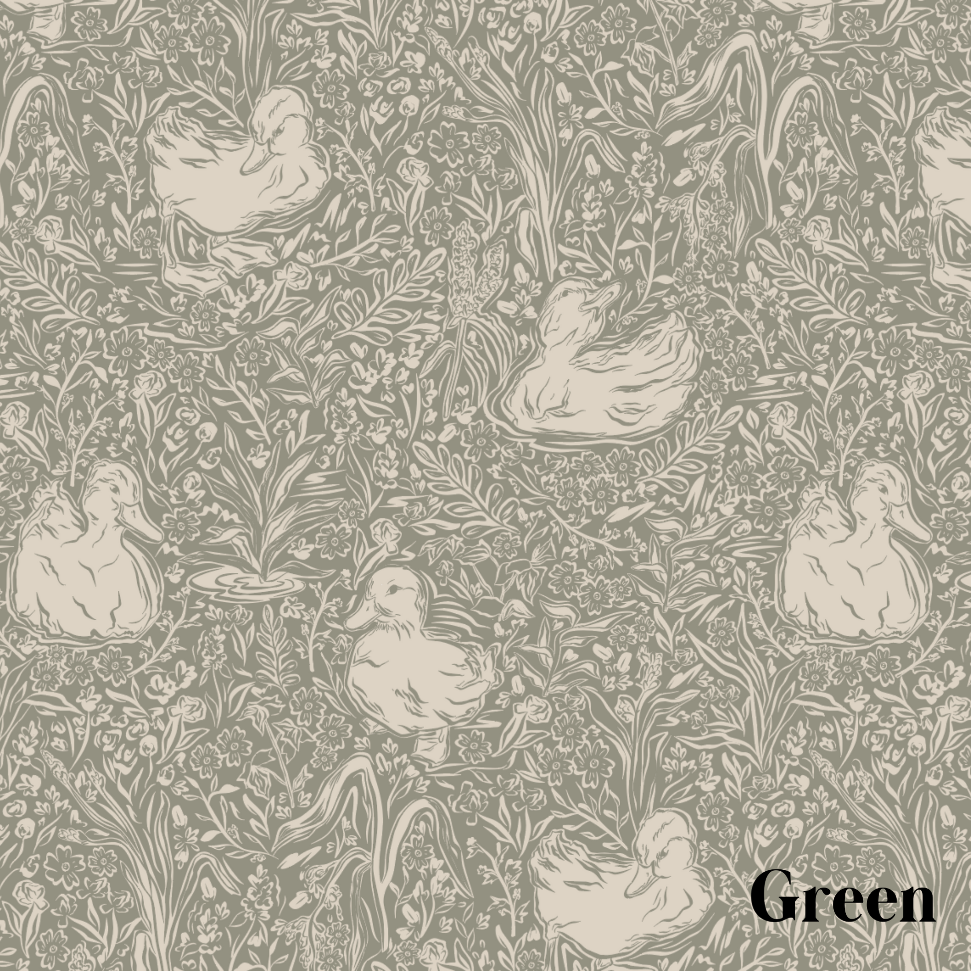 Hollingworth Wallpaper by Aubrey Fairchild - Sample 1 foot by 1 foot / Green - Loomwell Home Goods