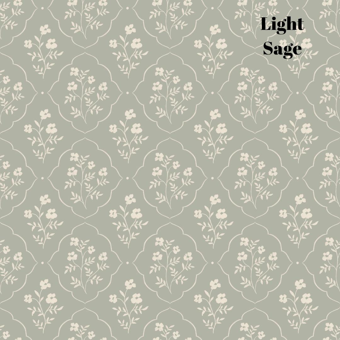 Della Wallpaper by Daphne and Sage - Sample 1 foot by 1 foot / Light Sage - Loomwell Home Goods