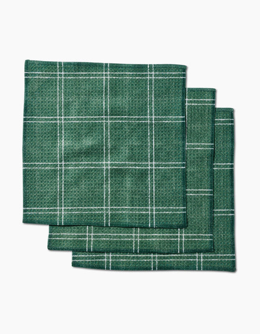 Dishcloth Set - Pine Forest Plaid - Geometry