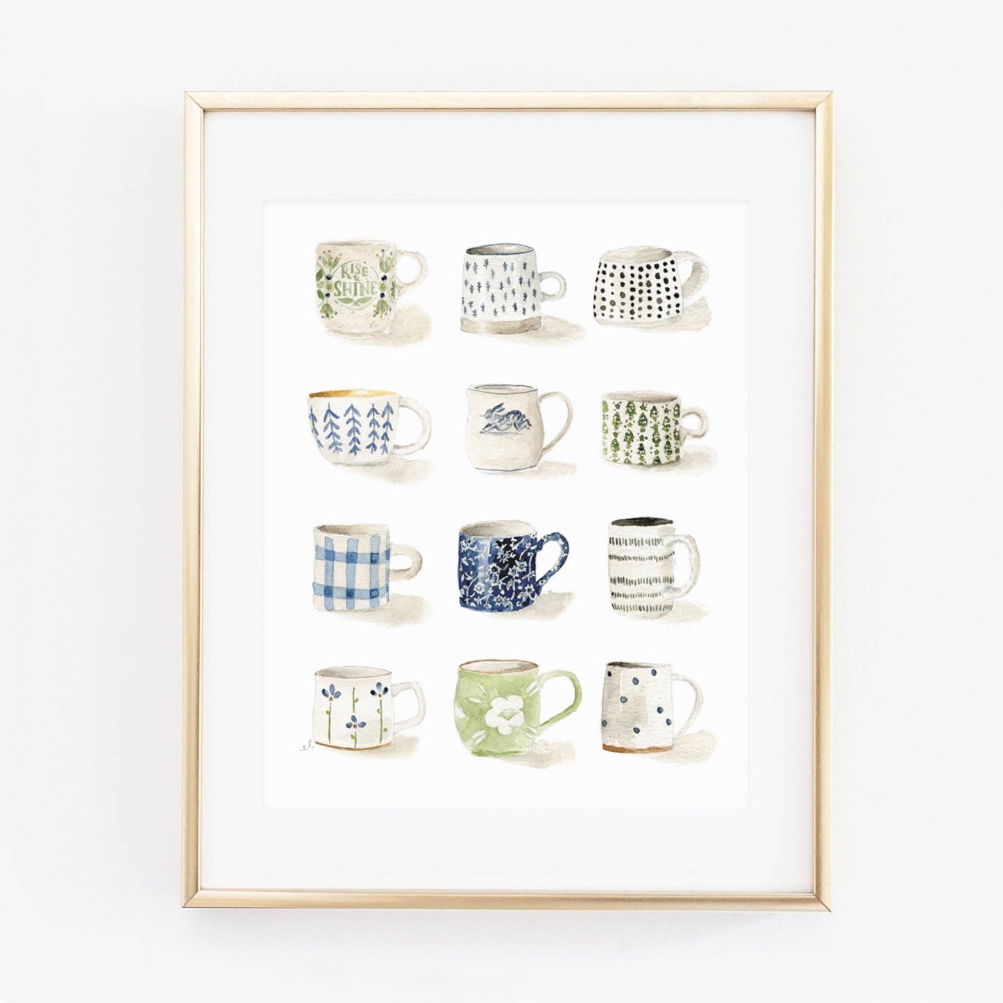 Art Print - Blue/Green Mugs