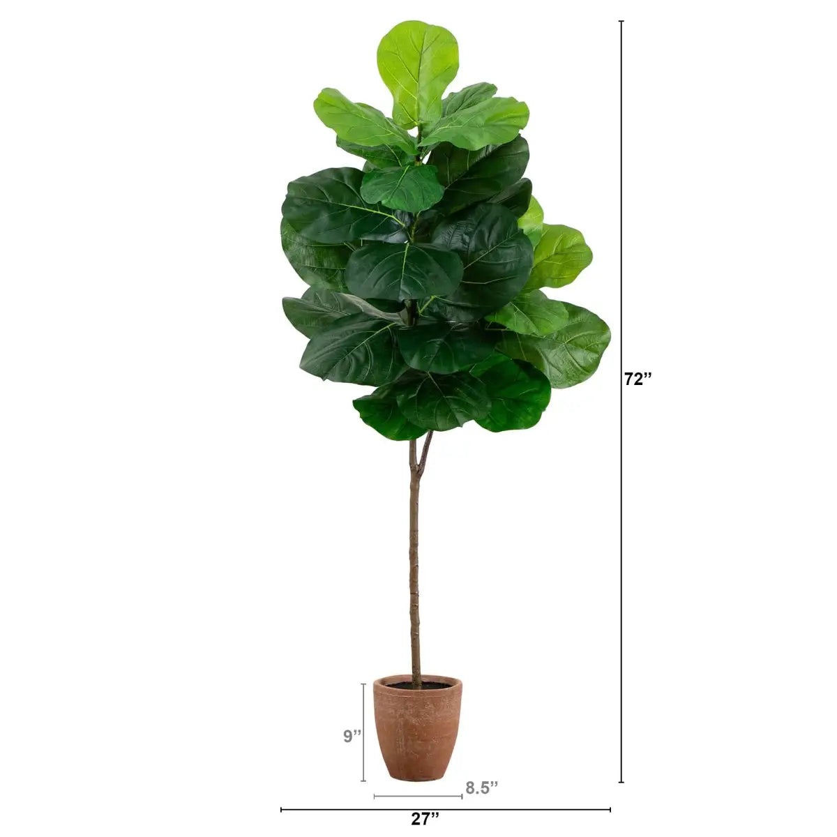 6’ Artificial Giant Leaf Fiddle Leaf Fig Tree in Decorative Planter with Real Touch Leaves - Nearly Natural