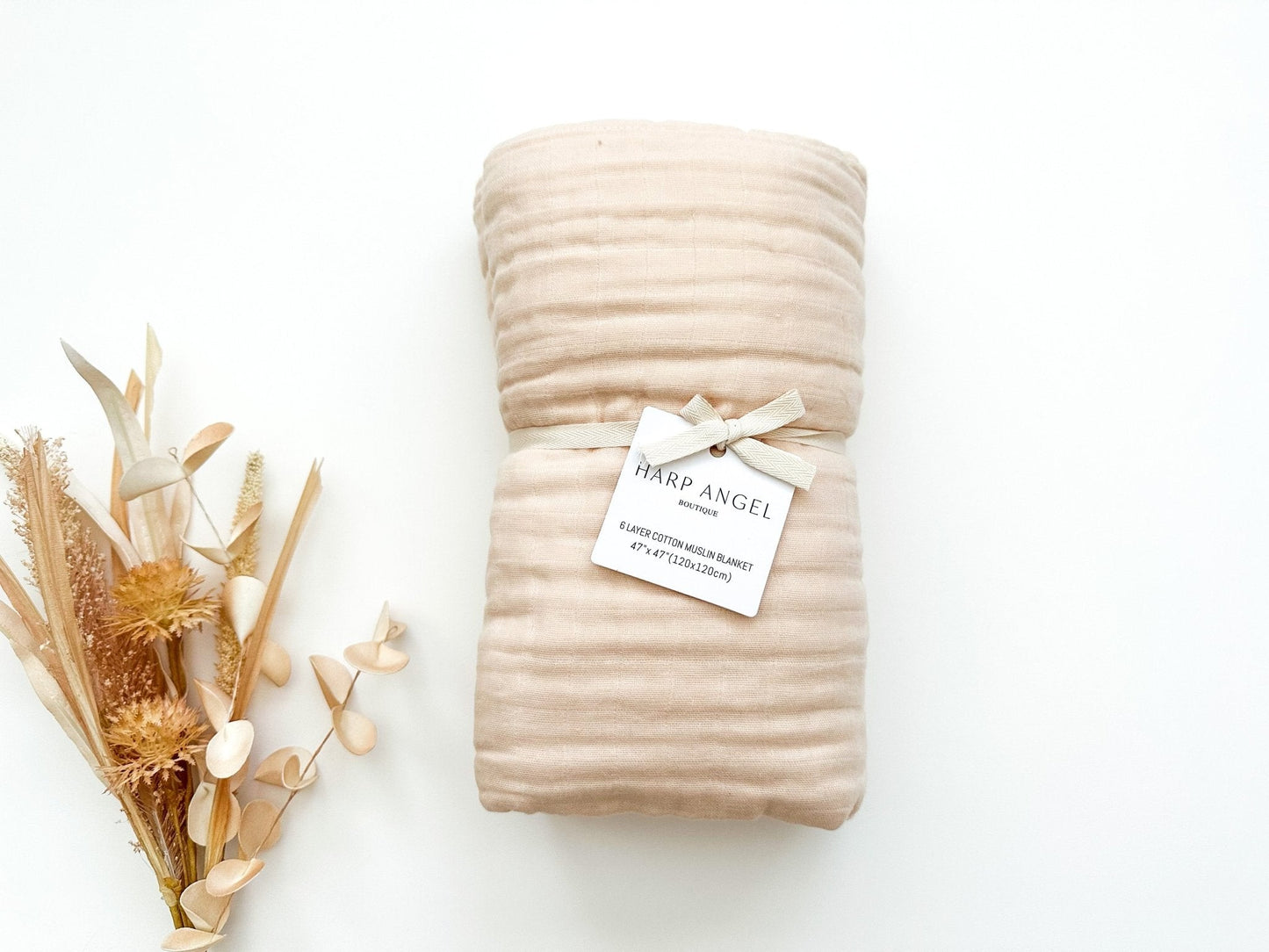Muslin 6-Layer Blanket - Apricot - Harp Angel Boutique