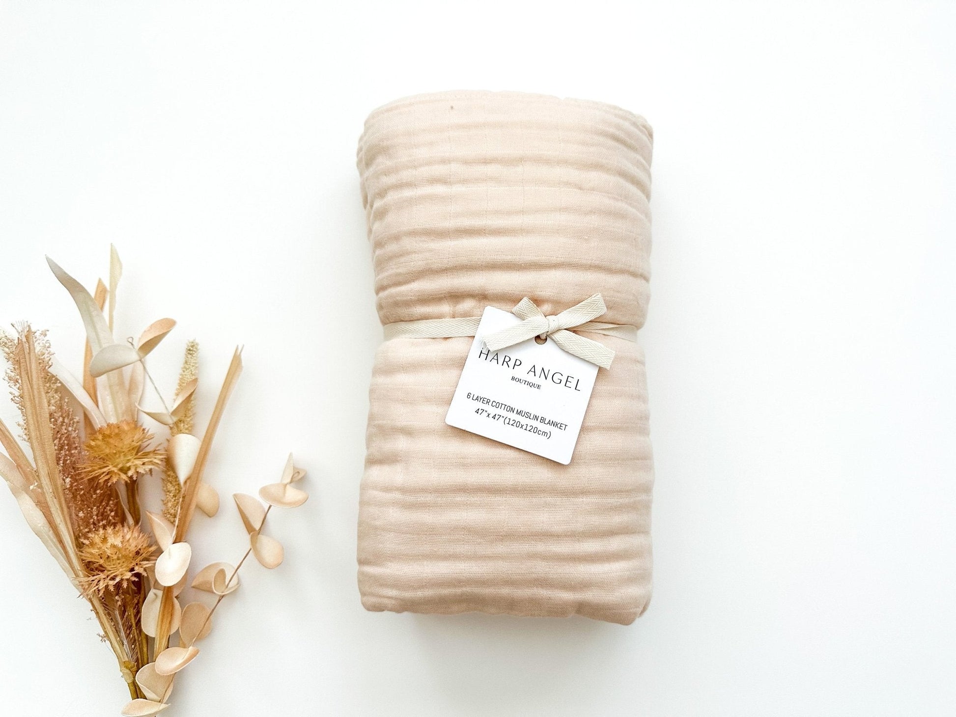 Muslin 6-Layer Blanket - Apricot - Harp Angel Boutique