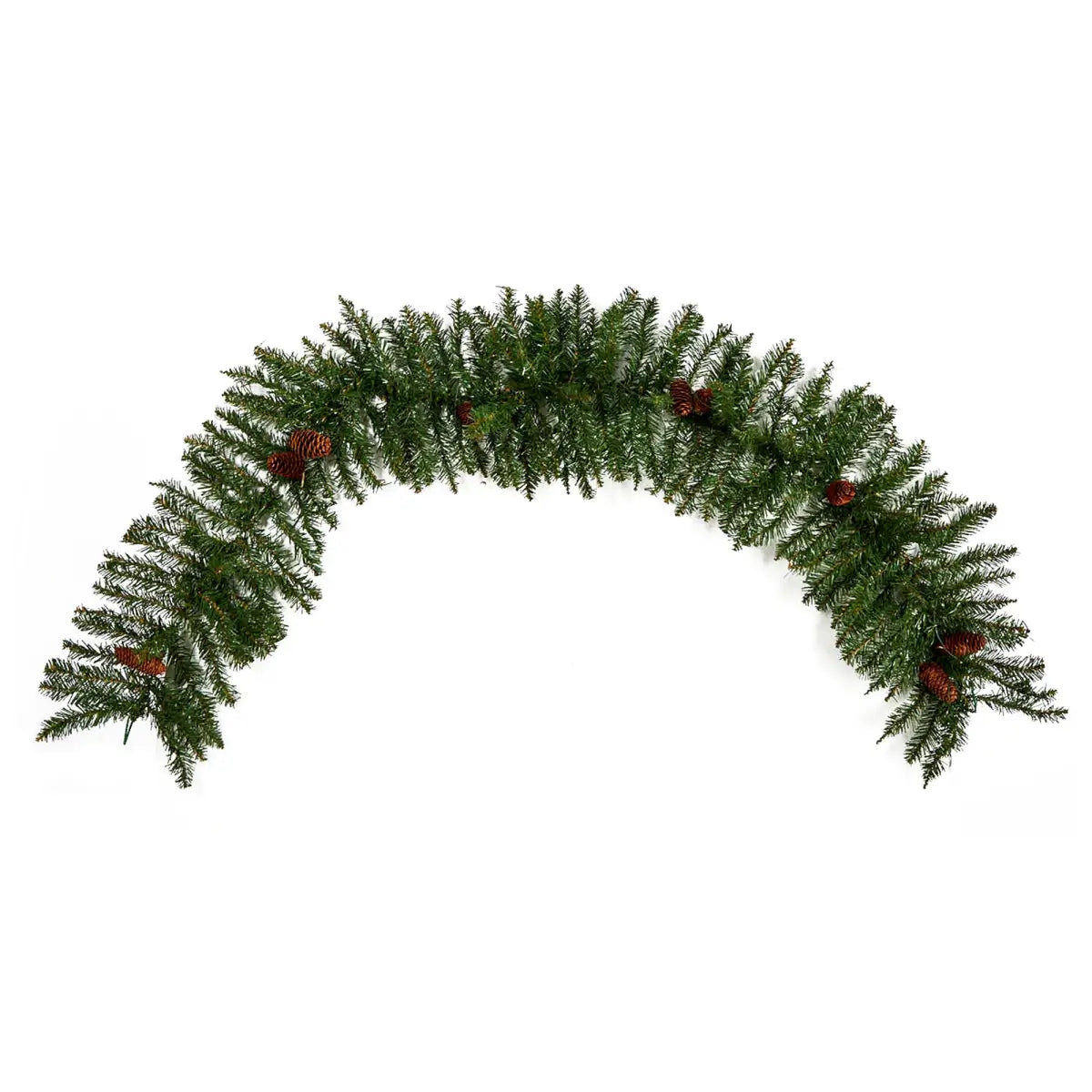 6’ Mixed Alaskan Pines and Pinecones Artificial Christmas Garland 50 Warm White LED Lights - Nearly Natural