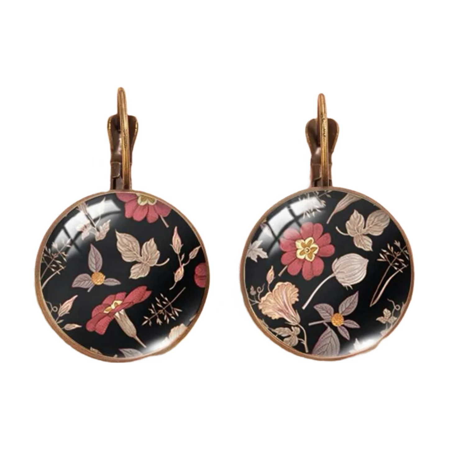 Belles boucles d'oreilles florales vintage