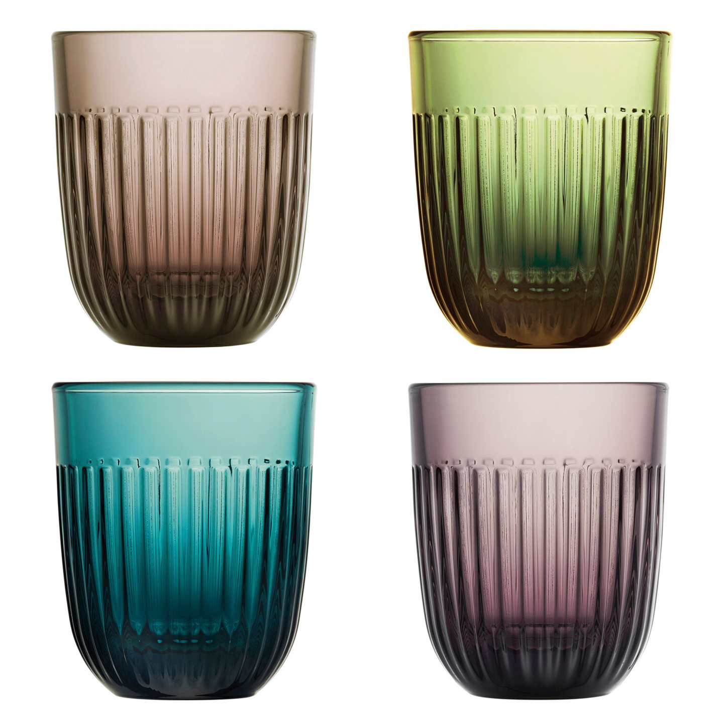 Ouessant Assorted Colored Glass Tumblers - Set of 4 - La Rochere NA