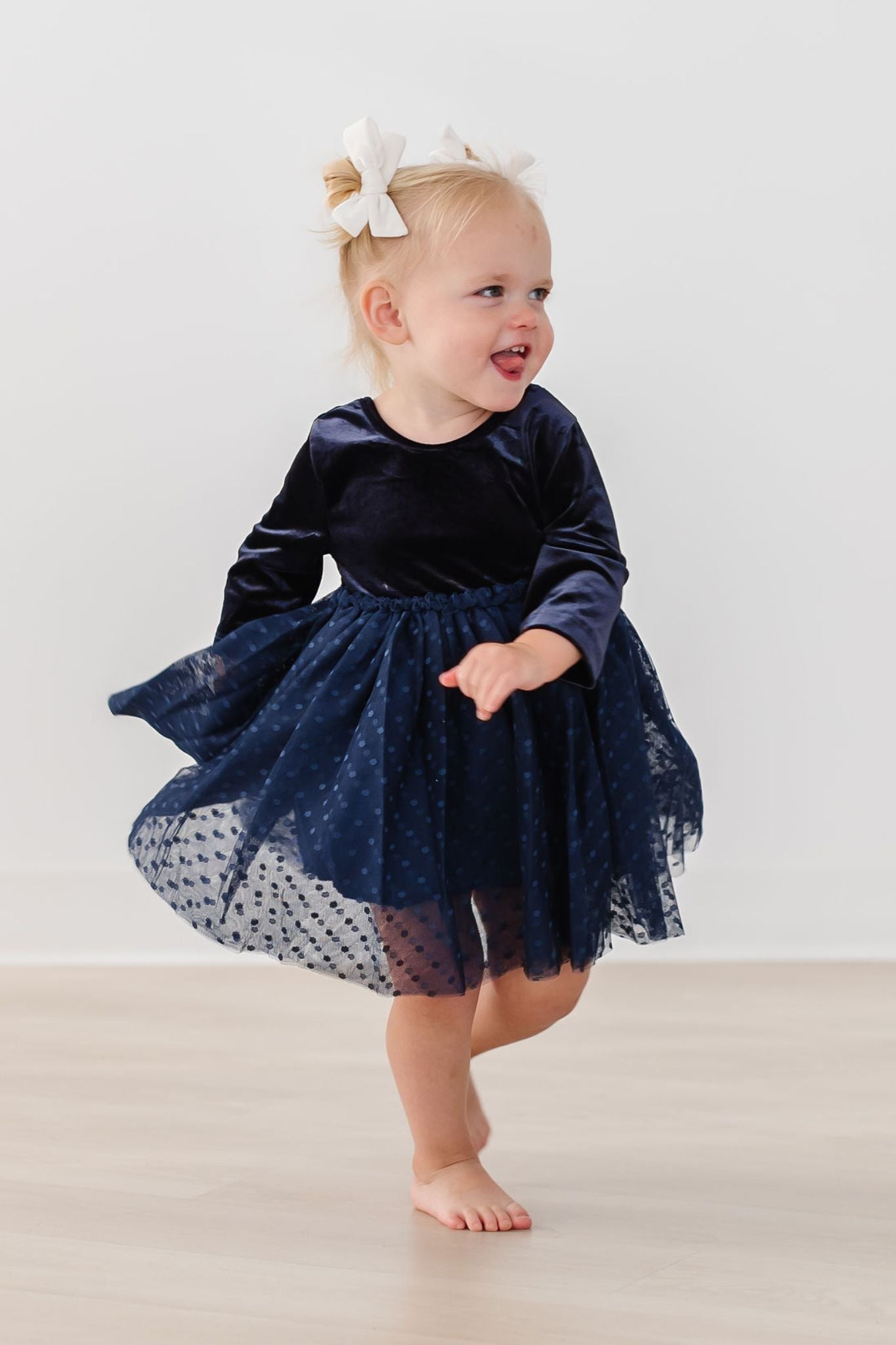 Light Navy Velvet Tutu Dress