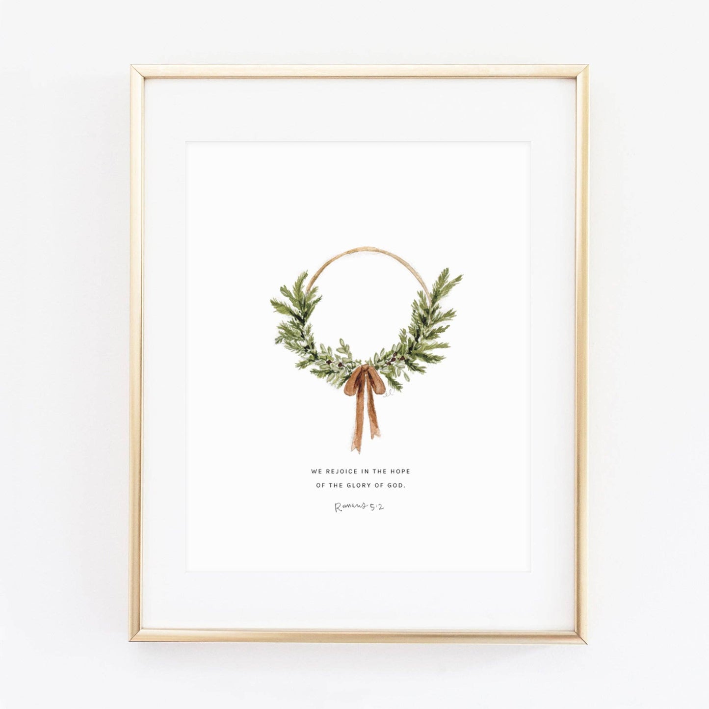 Christmas Scripture Art Print - Romans 5:2 Wreath