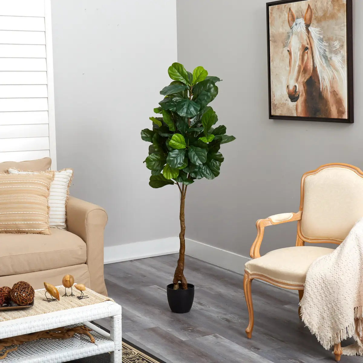 64” Fiddle Leaf Artificial Tree (Real Touch) - Nearly Natural