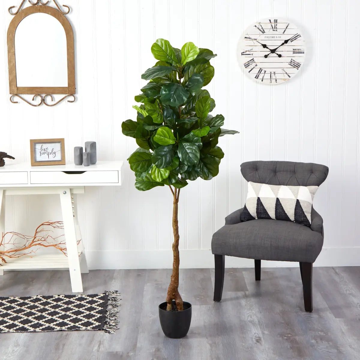64” Fiddle Leaf Artificial Tree (Real Touch) - Nearly Natural