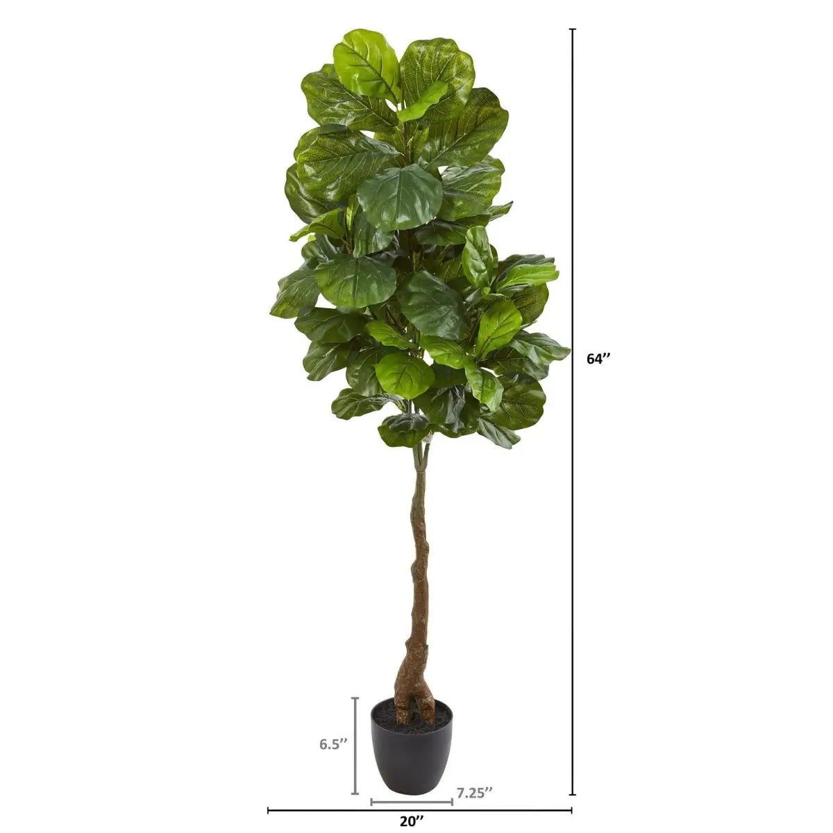 64” Fiddle Leaf Artificial Tree (Real Touch) - Nearly Natural