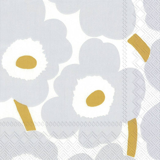 Paper Cocktail Napkins - Marimekko - White/Silver