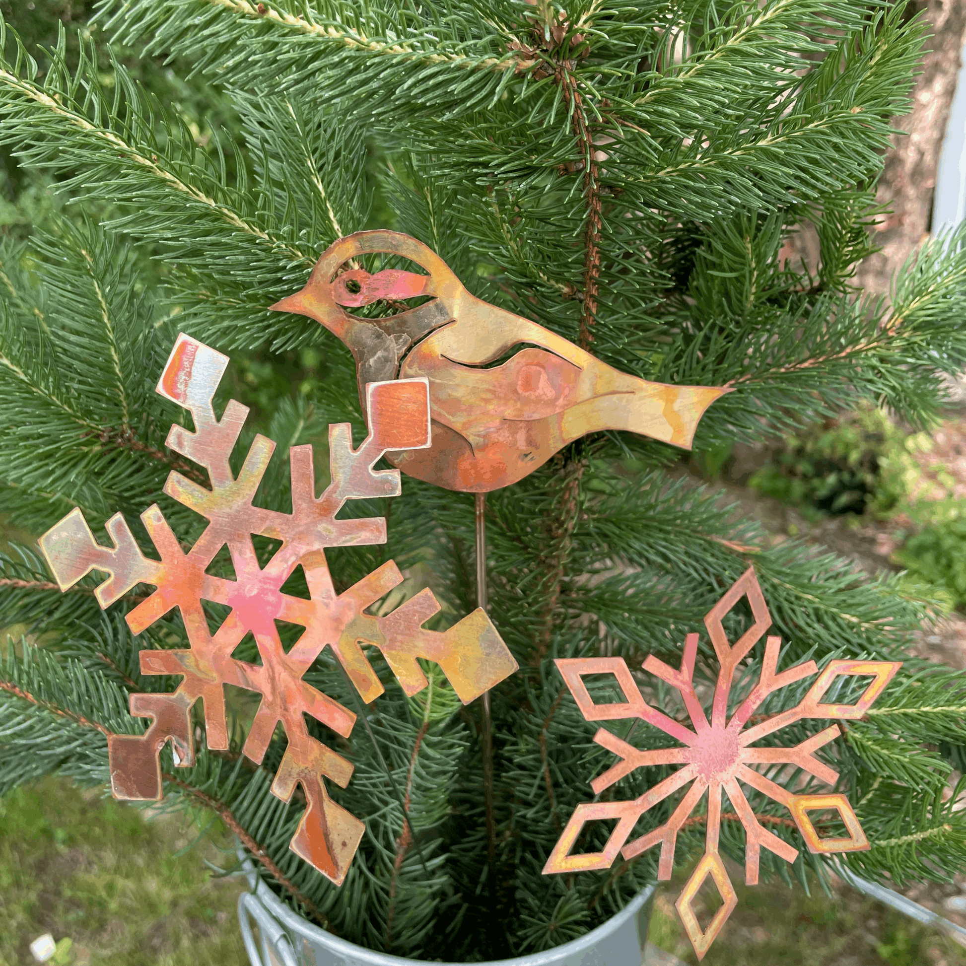 Copper Snowflake Garden Stake - Large - Clever Goods by Annabelle Noel Designs