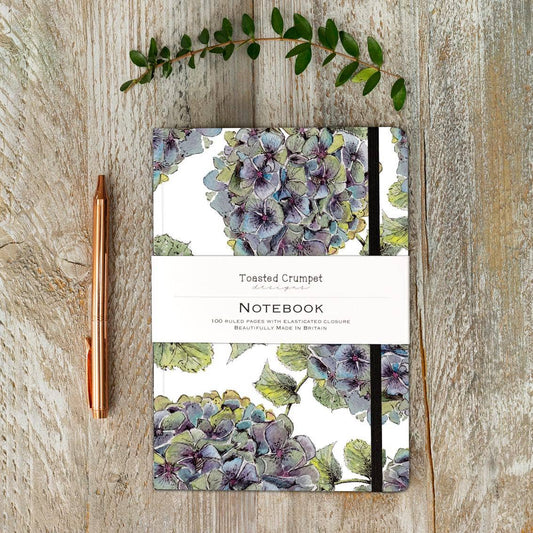 Hydrangea Pure A5 Lined Notebook Journal - Toasted Crumpet