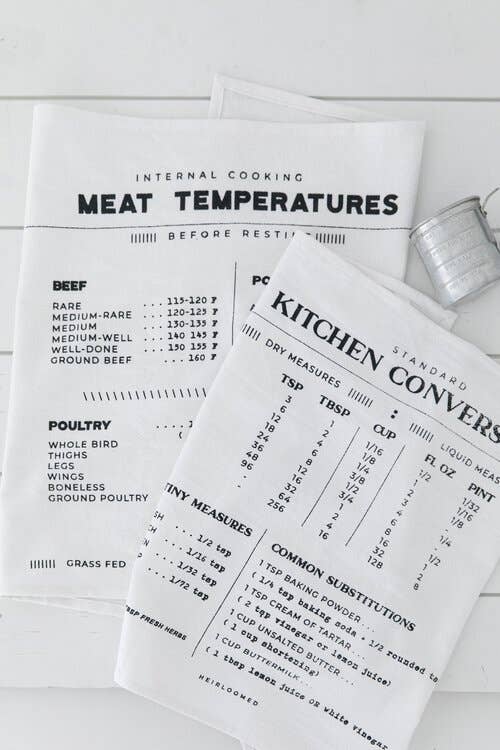 Meat Temperatures Family Recipe Tea Towel