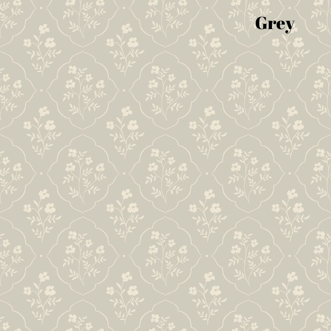 Della Wallpaper by Daphne and Sage - Sample 1 foot by 1 foot / Grey - Loomwell Home Goods