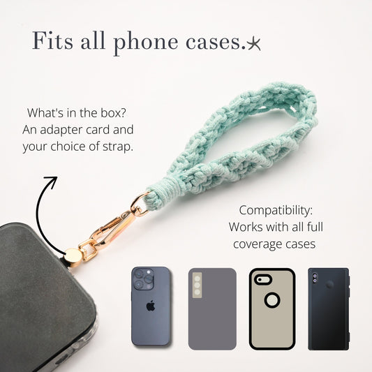 Fresh Mint Macramé Wrist Strap (Phone, Keys, Bag Accessorry)