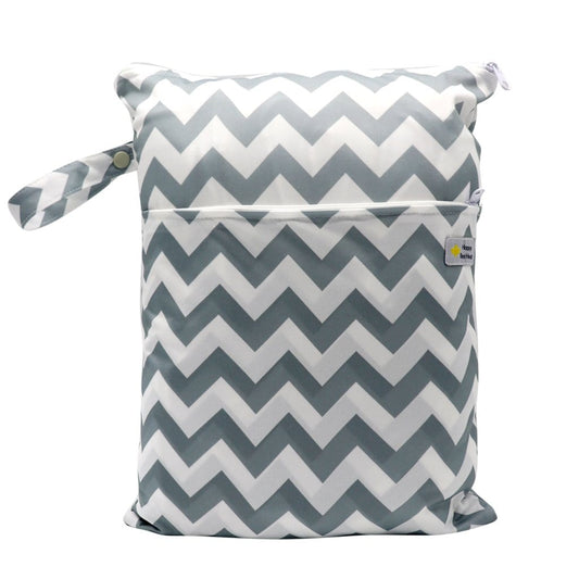 Bolsa impermeable con dos bolsillos de Happy BeeHinds - Chevron gris