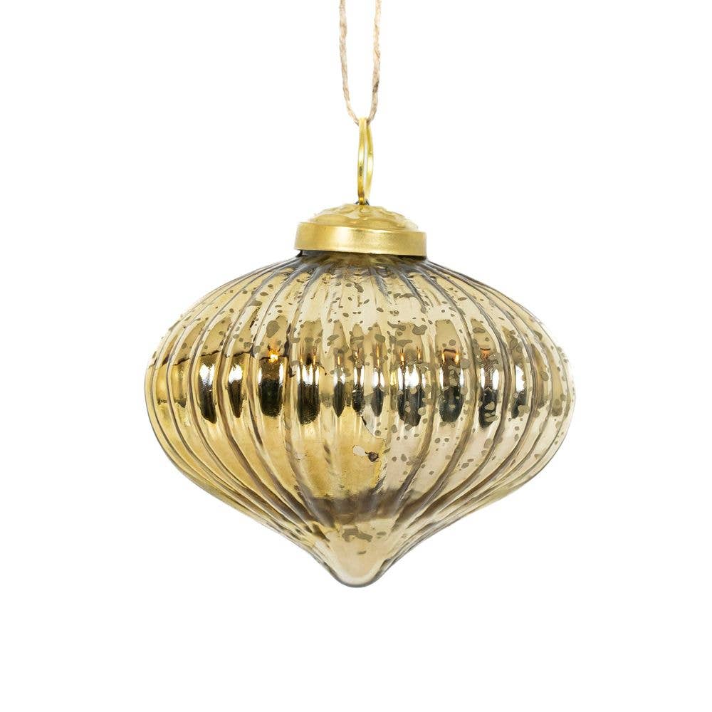 Gold Glass Christmas Ornaments - Each - Devanie At Home (Formerly Adams & Co.)