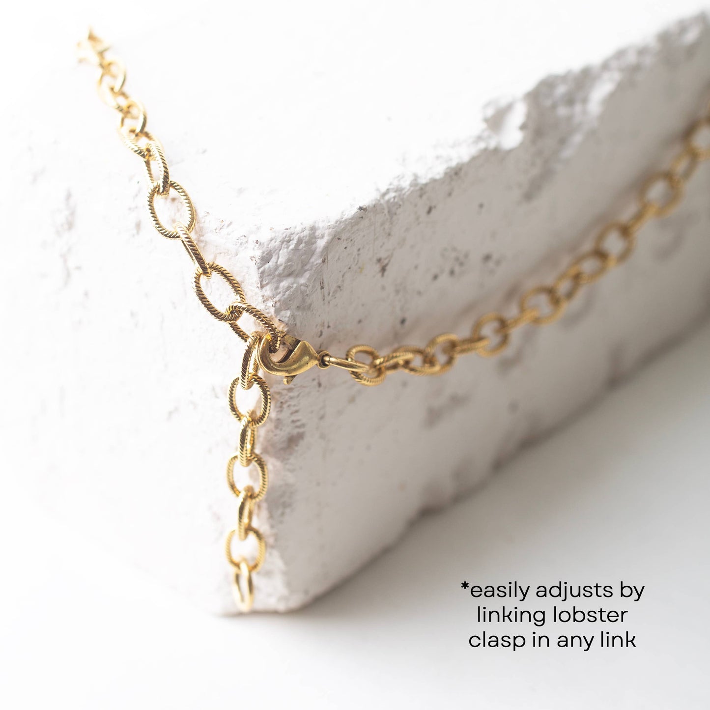 Chunky Charm Necklace - Textured Gold or Silver
