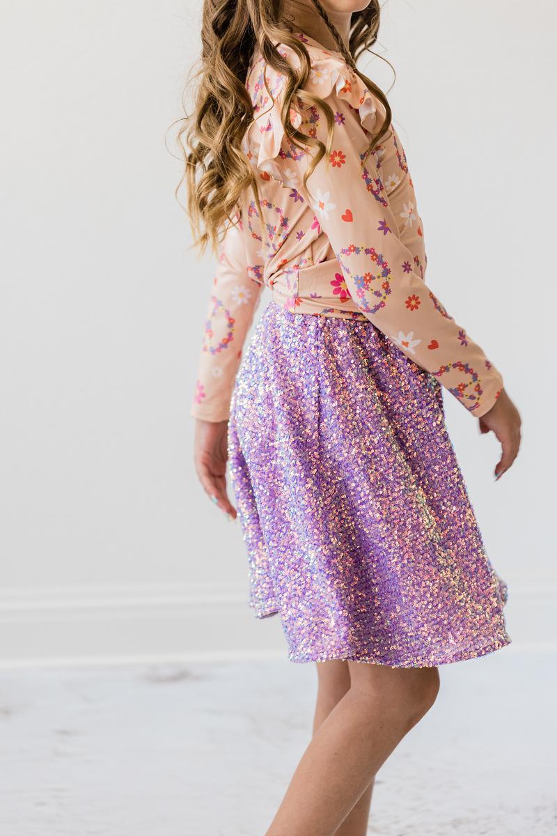 SALE Purple Sequin Twirl Skirt