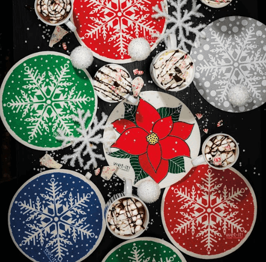 Swedish Dish Cloth - Blue Snowflake - Wet-it!