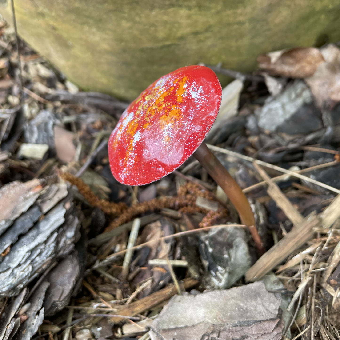 Enamel & Copper Mushroom for Garden - choice of color