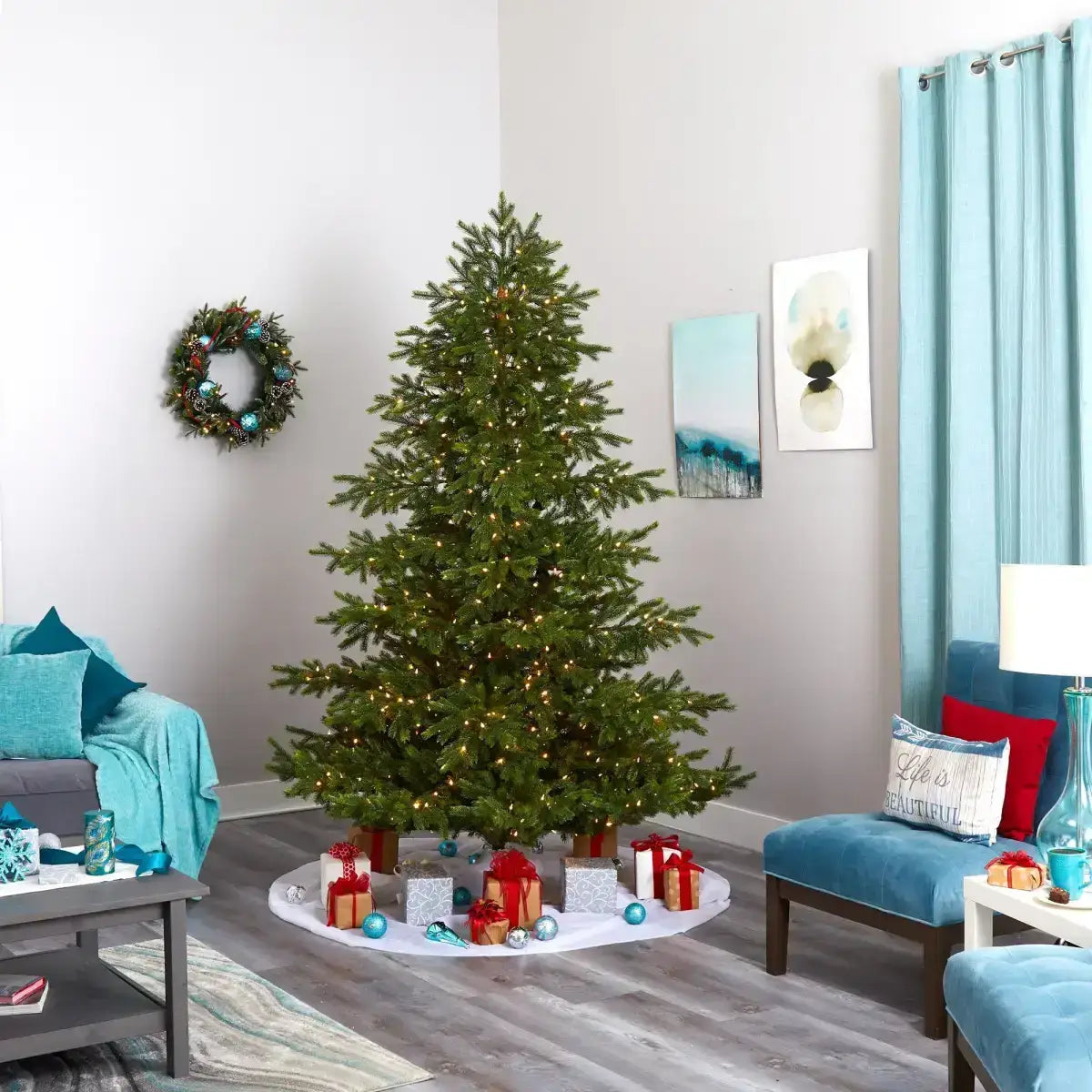 7.5’ South Carolina Spruce Real Touch Artificial Christmas Tree - Green - Nearly Natural