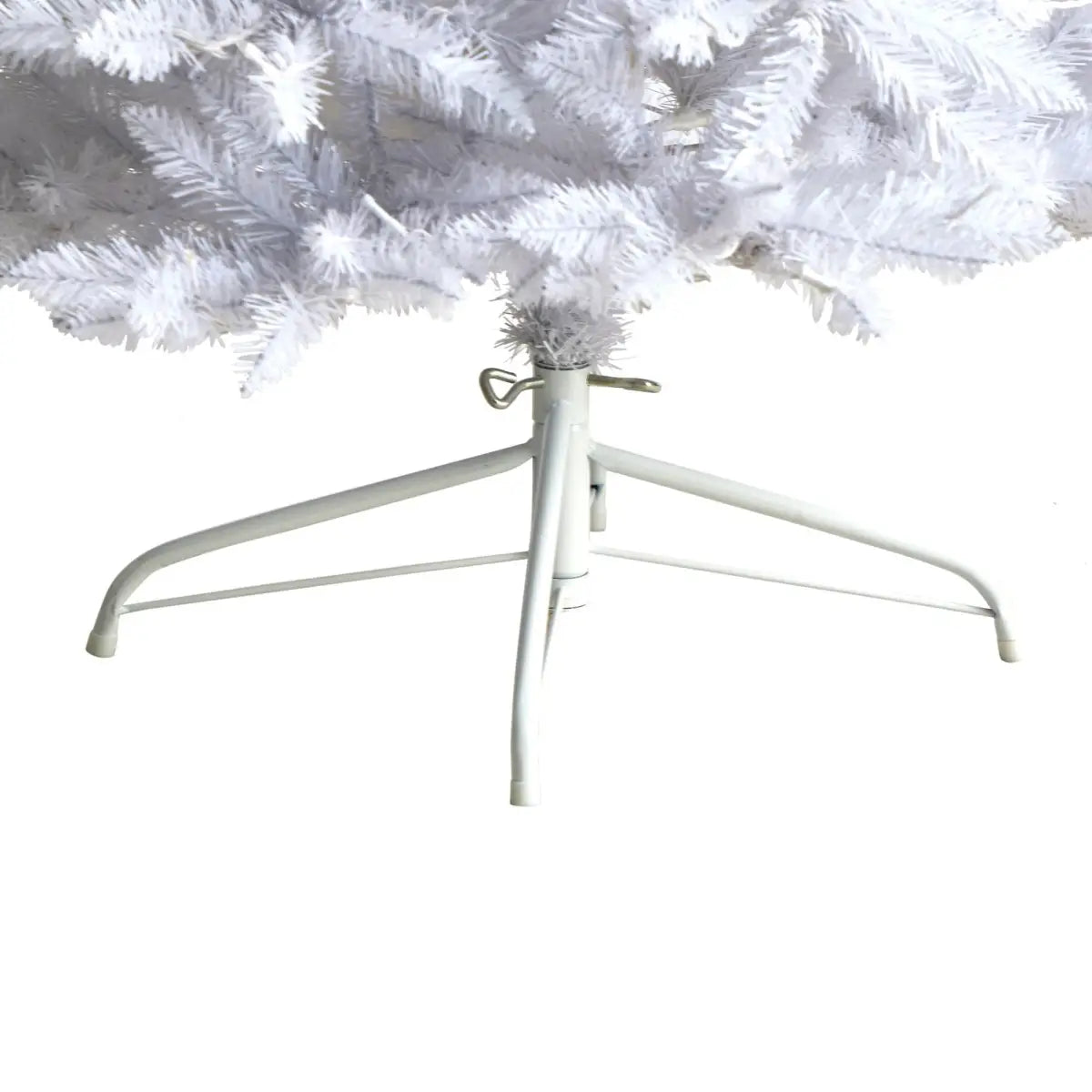 7’ Slim White Artificial Christmas Tree with 300 Warm White LED Lights and 955 Bendable Branches - White - Nearly