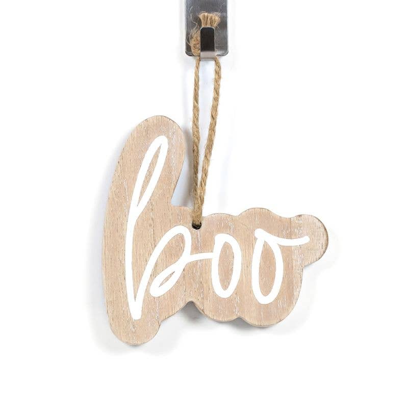 Halloween BOO Wood Ornament - 4x4x.25 - Adams & Co.