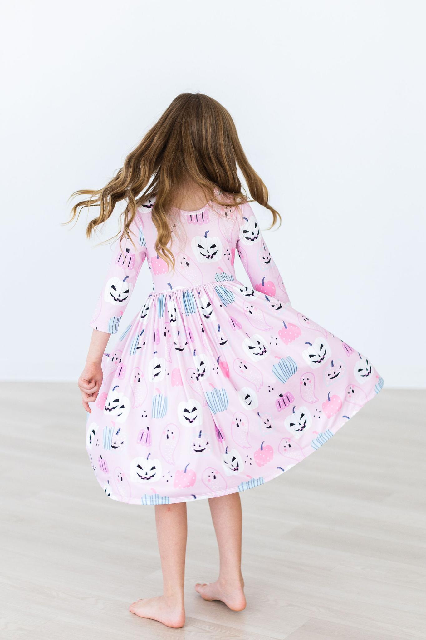 SALE Happy Haunting 3/4 Sleeve Pocket Twirl Dress