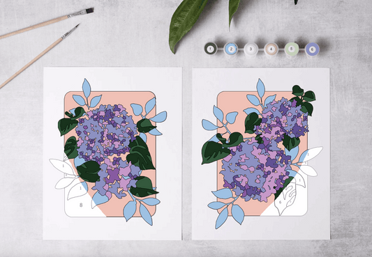 Paint-By-Number Kit - Hydrangea Garden - Cate Paper Co.