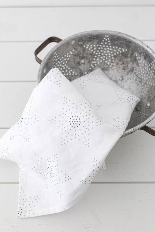 Colander Stars Pattern Tea Towel