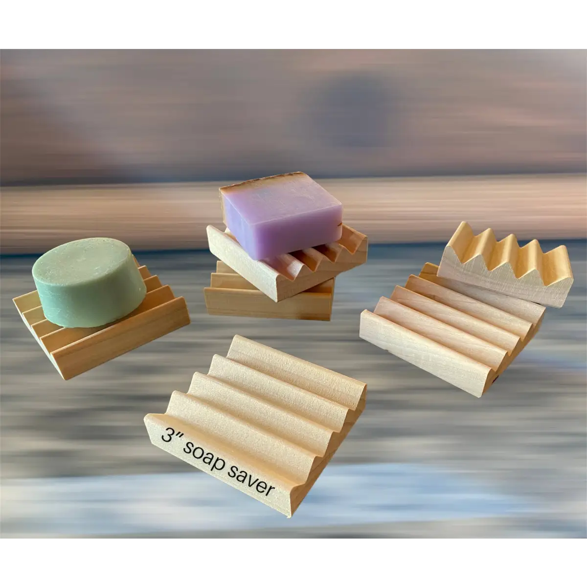 Soap or Shampoo Bar Soap Dish - 3’’ Square - Howells Wood Products