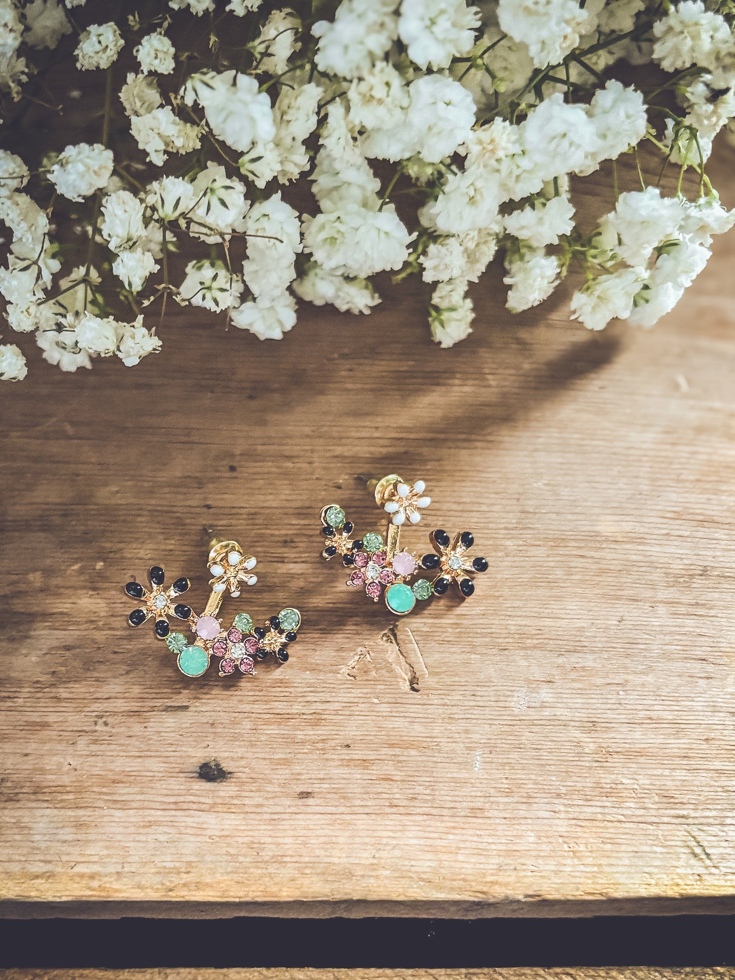 Boucles d'oreilles créoles à fleurs magnifiques