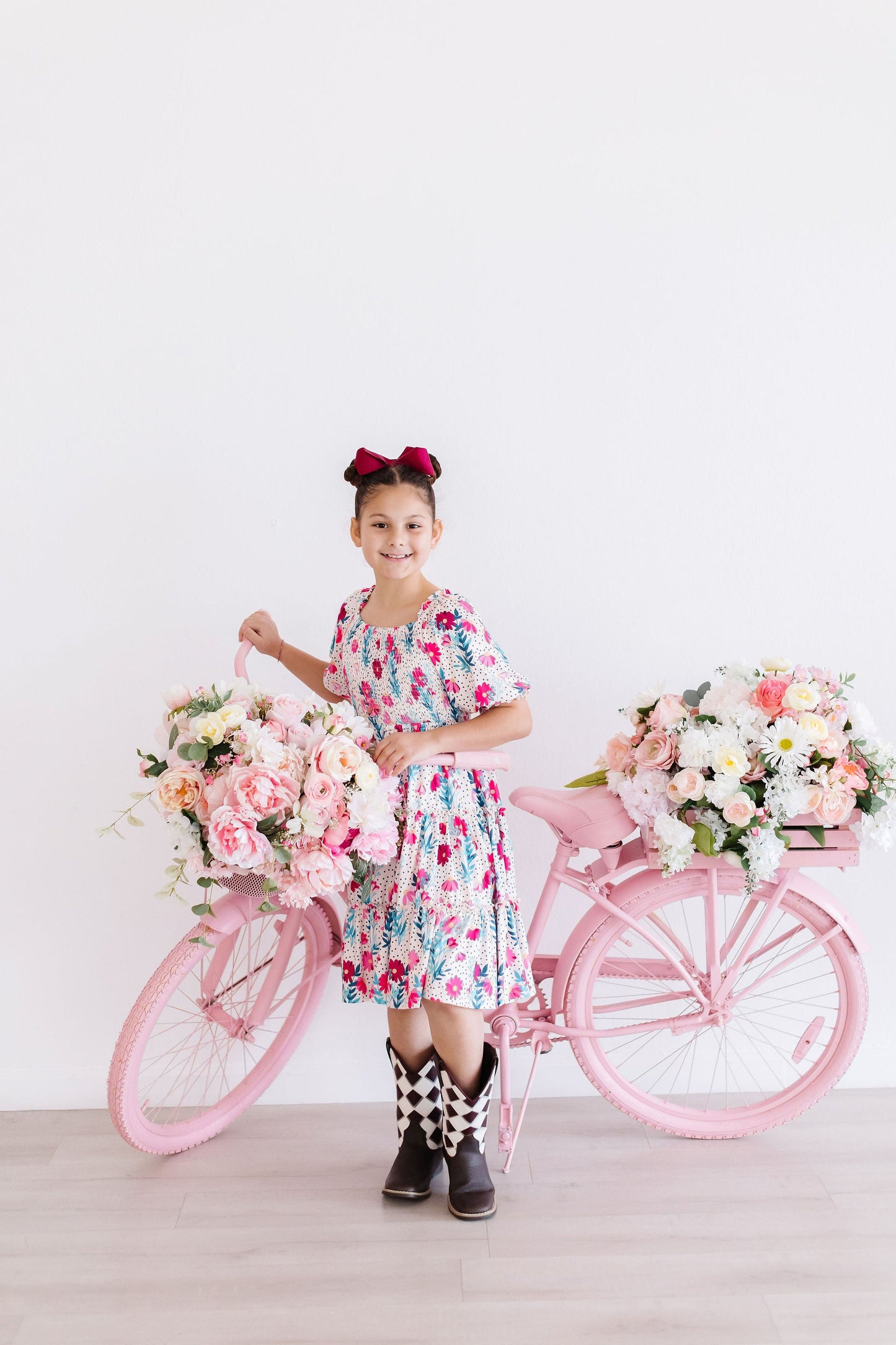 Dots & Daisies Smocked Ruffle Dress