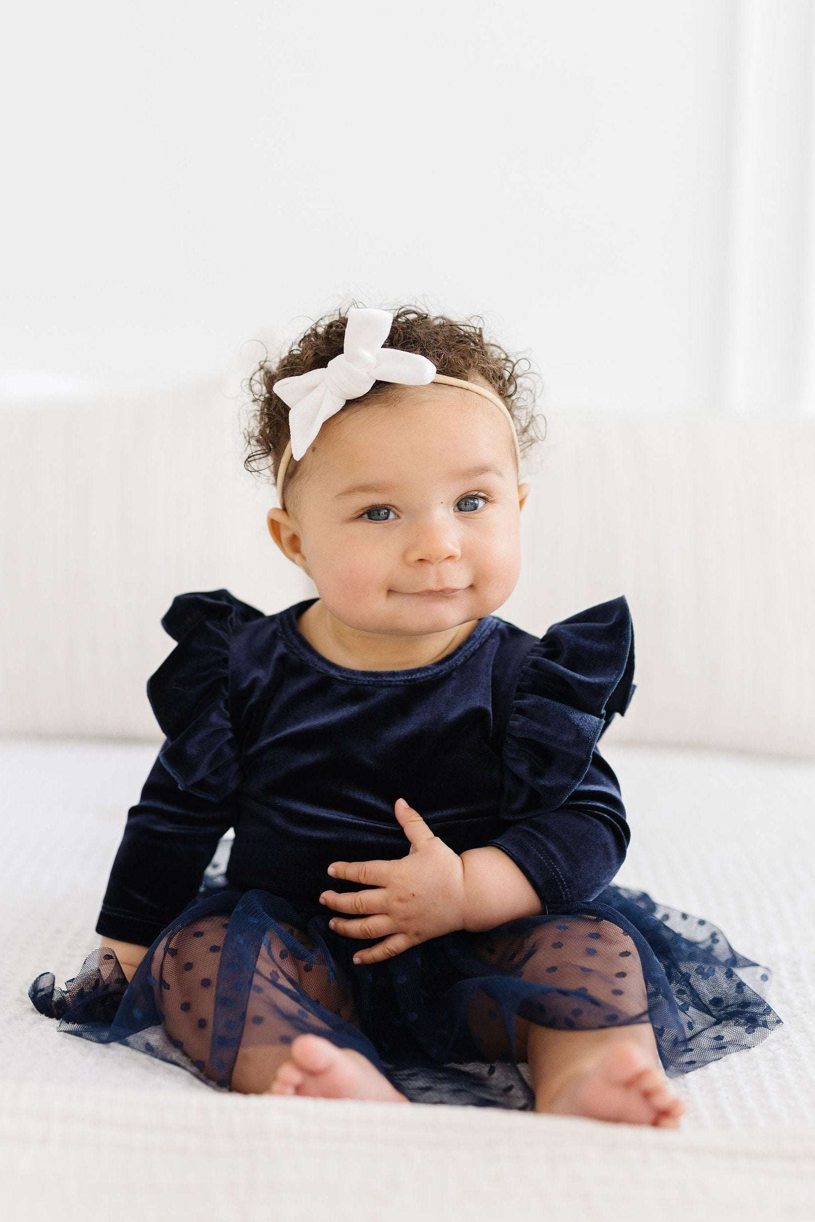 Light Navy Velvet Tutu Bodysuit - Mila & Rose ®