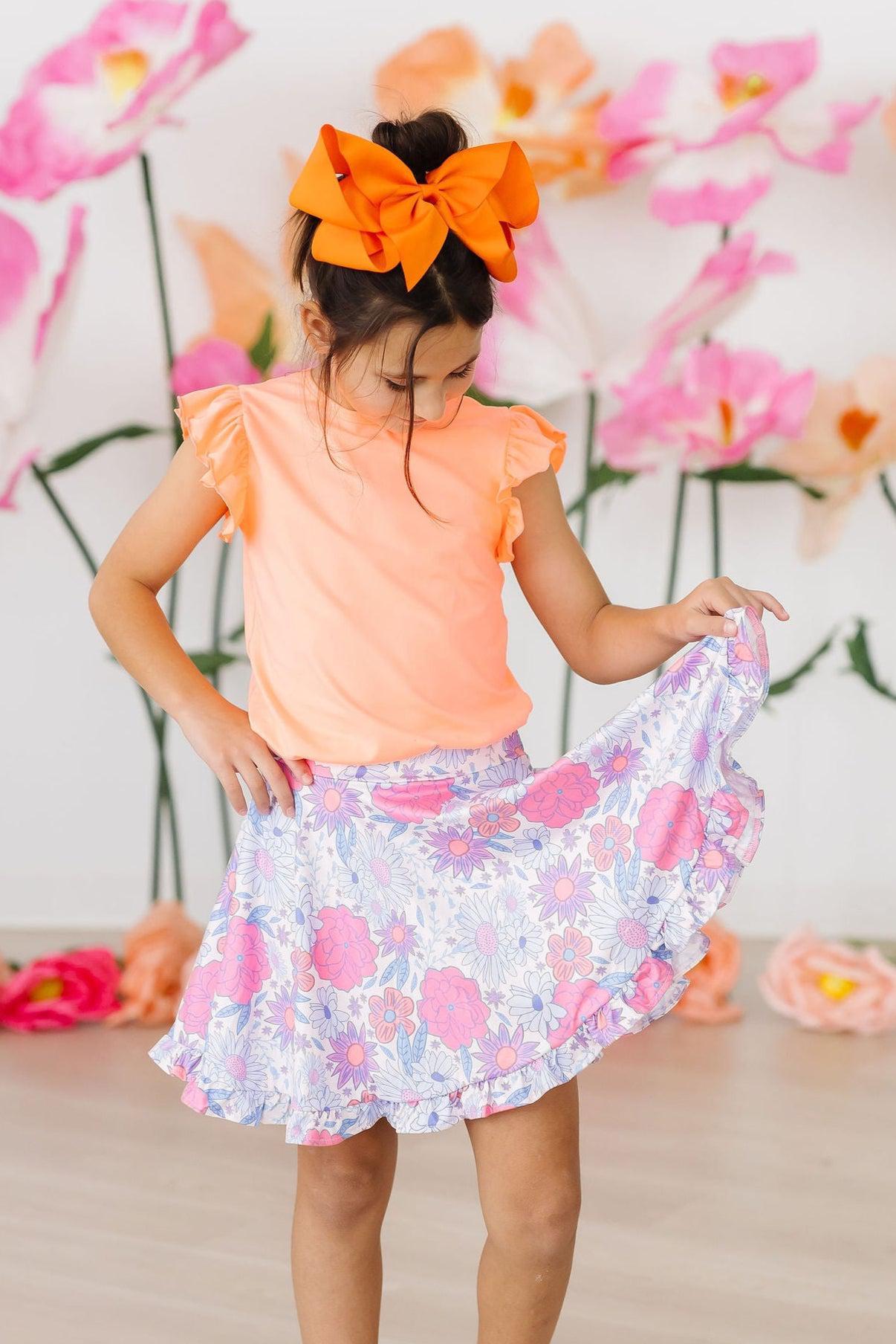 Sweet Springtime Ruffle Twirl Skort