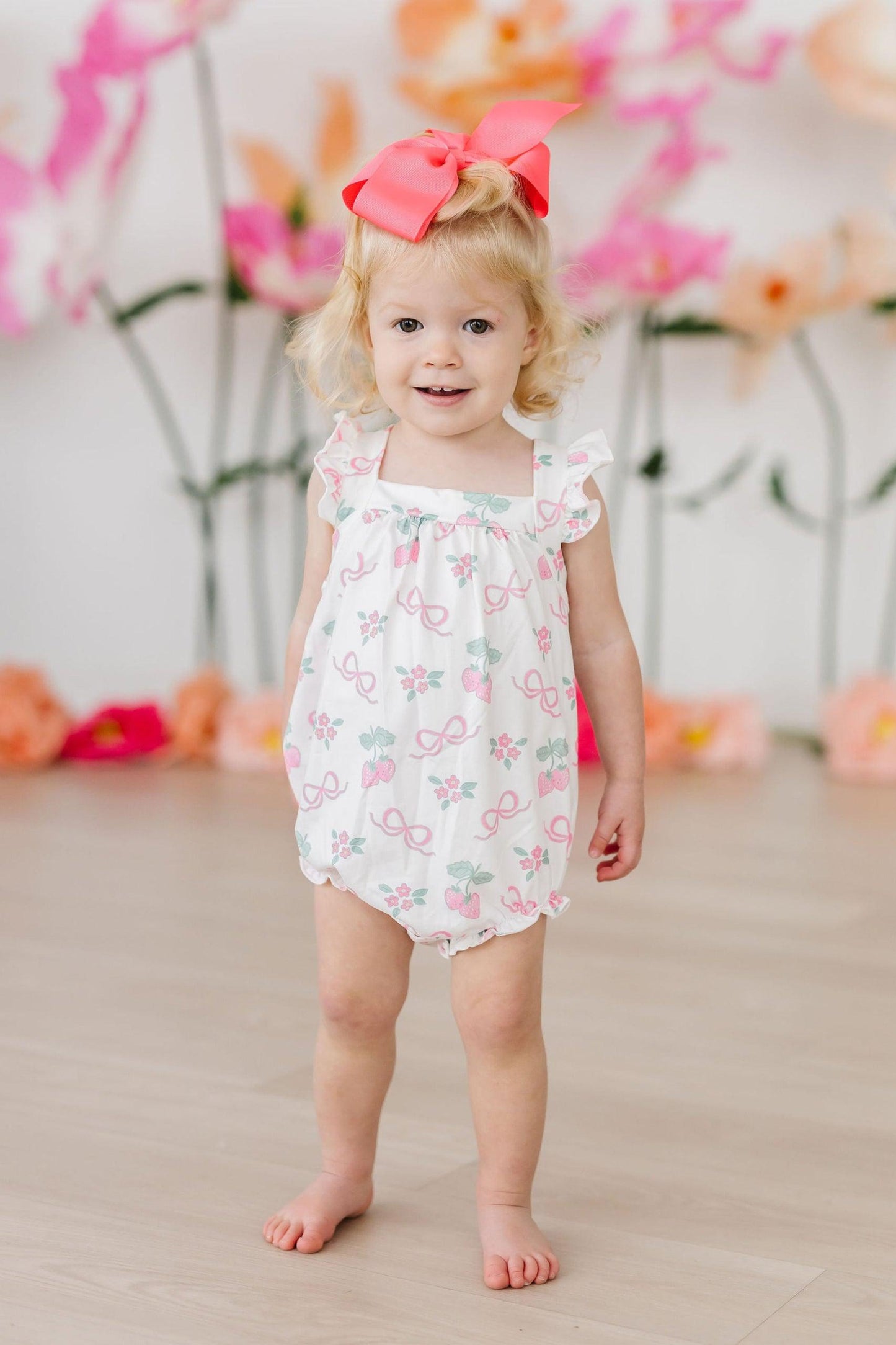 Berries & Bows Ruffle Cross Back Romper Outfit - Mila & Rose ®