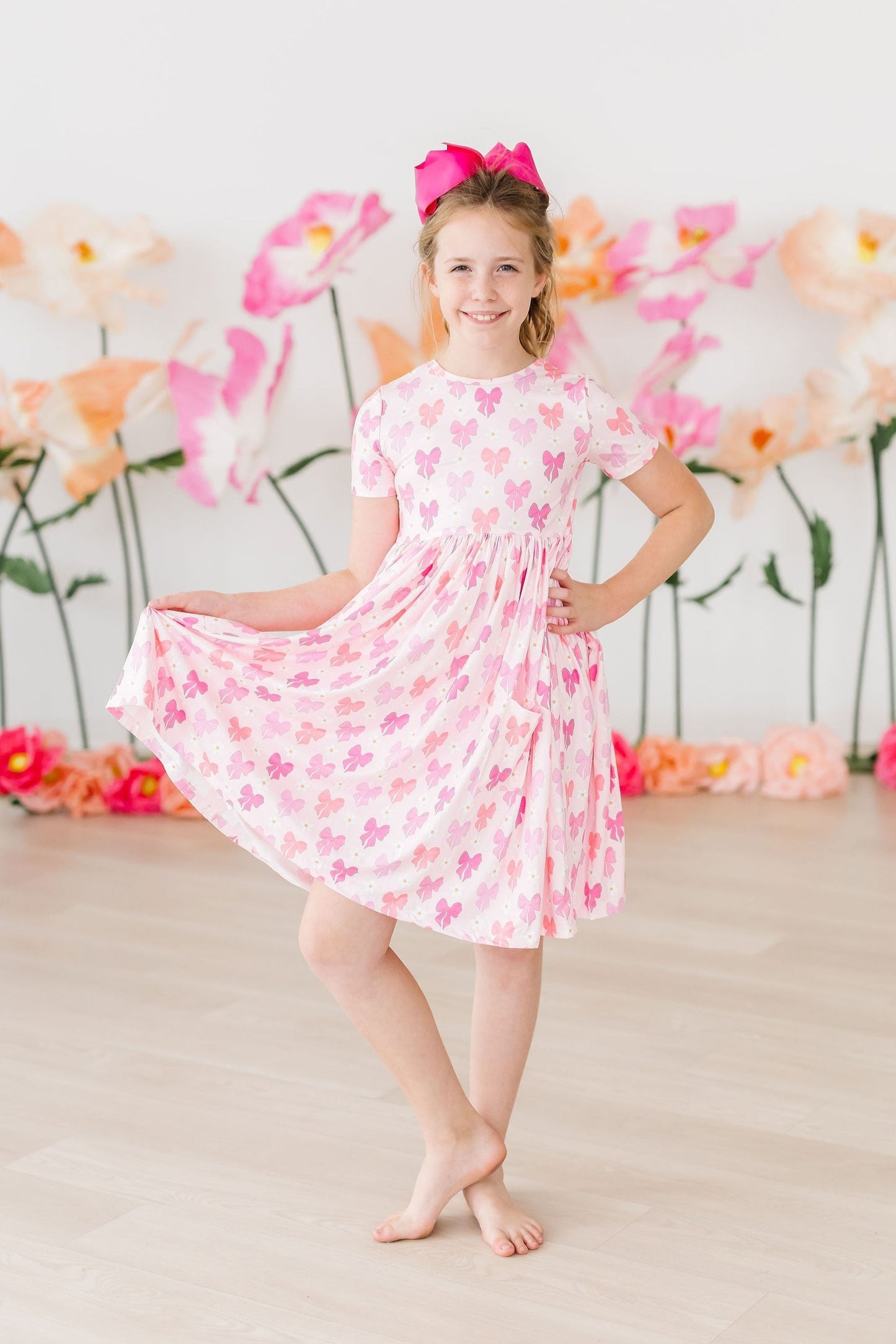 Bow Beauty S/S Pocket Twirl Dress